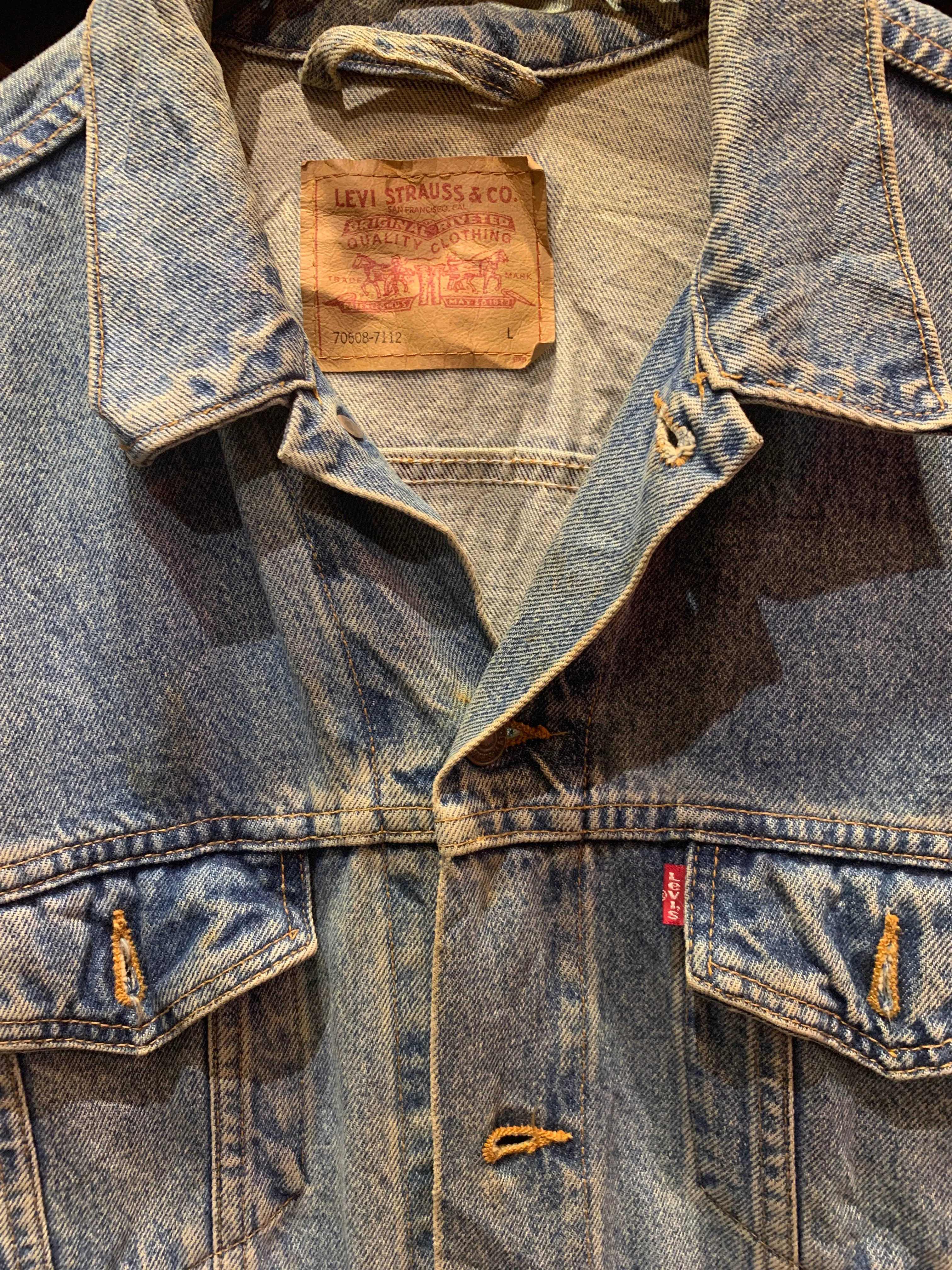 1. Vintage Levis Denim Trucker Jacket, Large