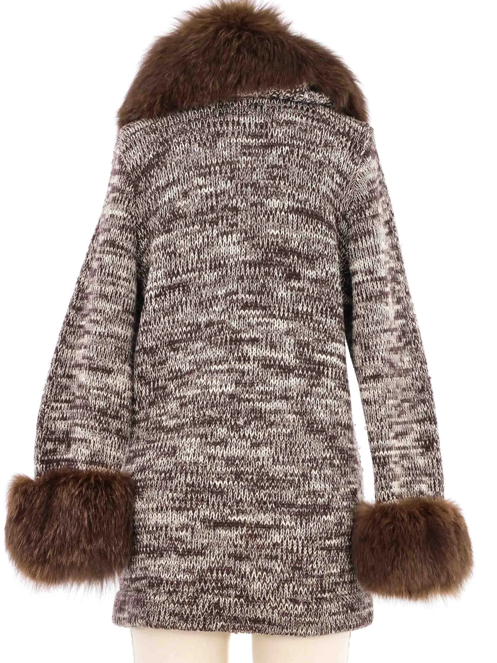 1970s Calvin Klein Fur Trimmed Cardigan