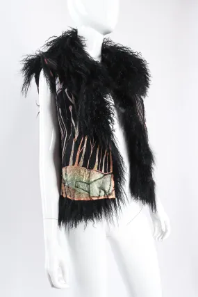 Art Nouveau Painted Mongolian Fur Vest