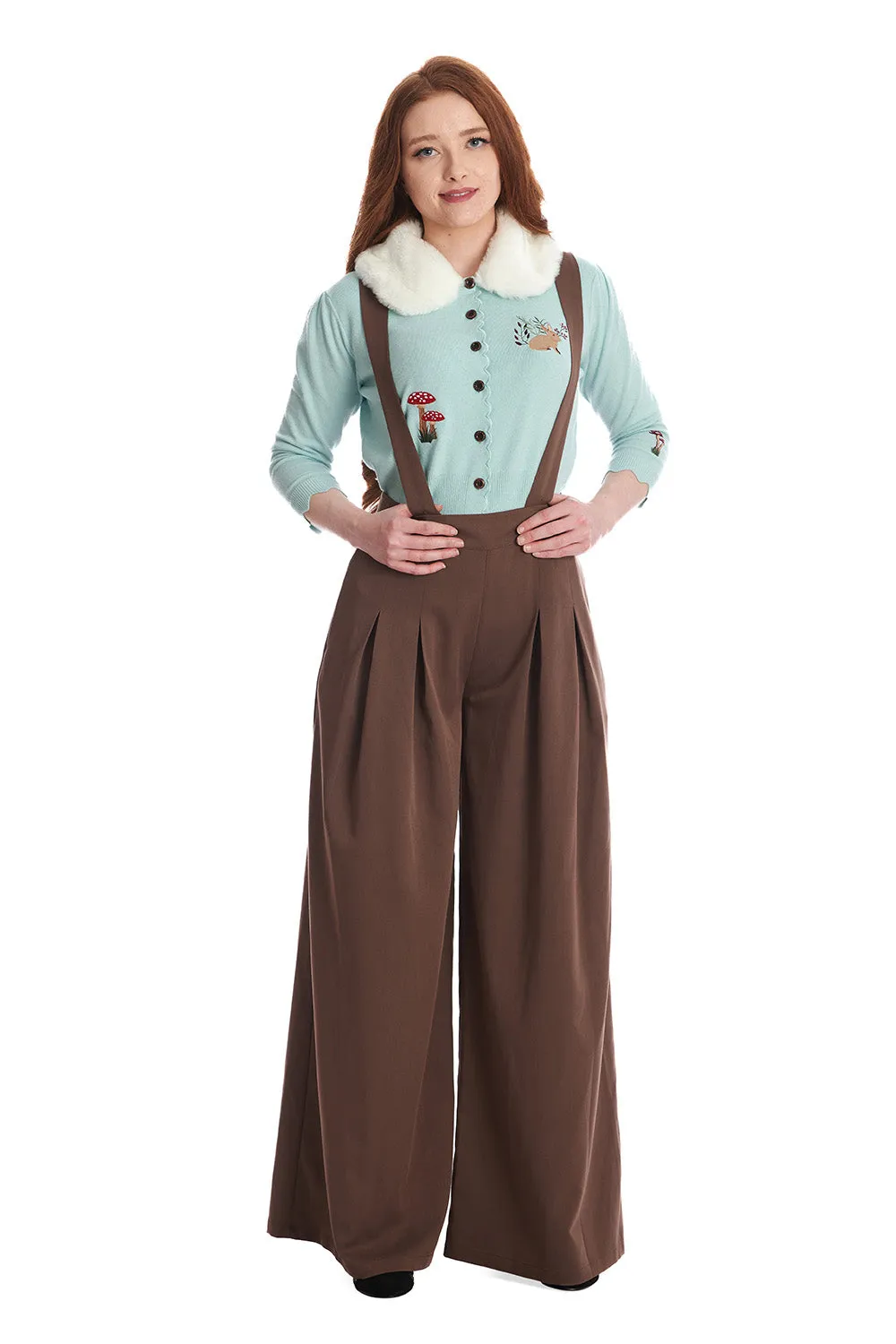 Banned Retro 50's Vintage Woodland Hippie Rabbit Blue Cardigan