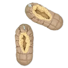 Beige Quilted Fuzzy Babba Slipper Sock