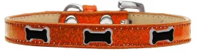 Black Bone Widget Dog Collar Orange Ice Cream Size 14