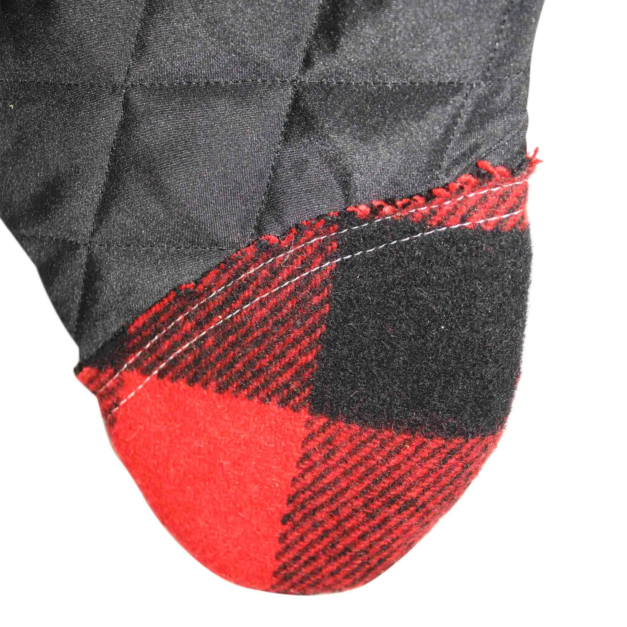 Black Quilted Stocking with Faux Fur Cuff