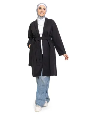 Black RD-Ribbed Long-Feather Jacket