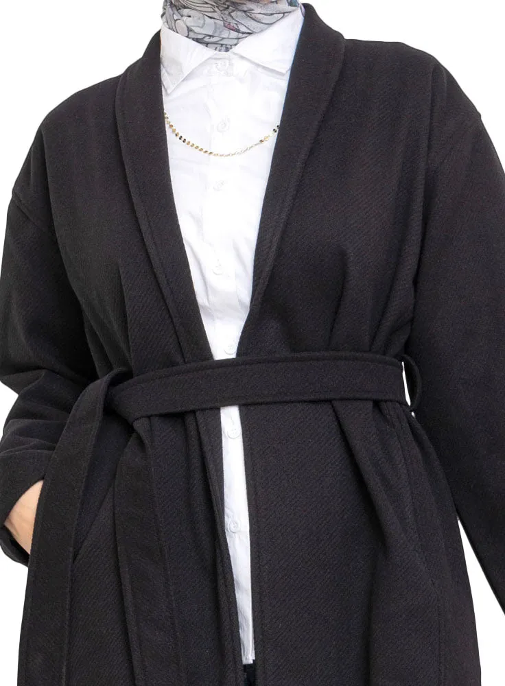 Black RD-Ribbed Long-Feather Jacket