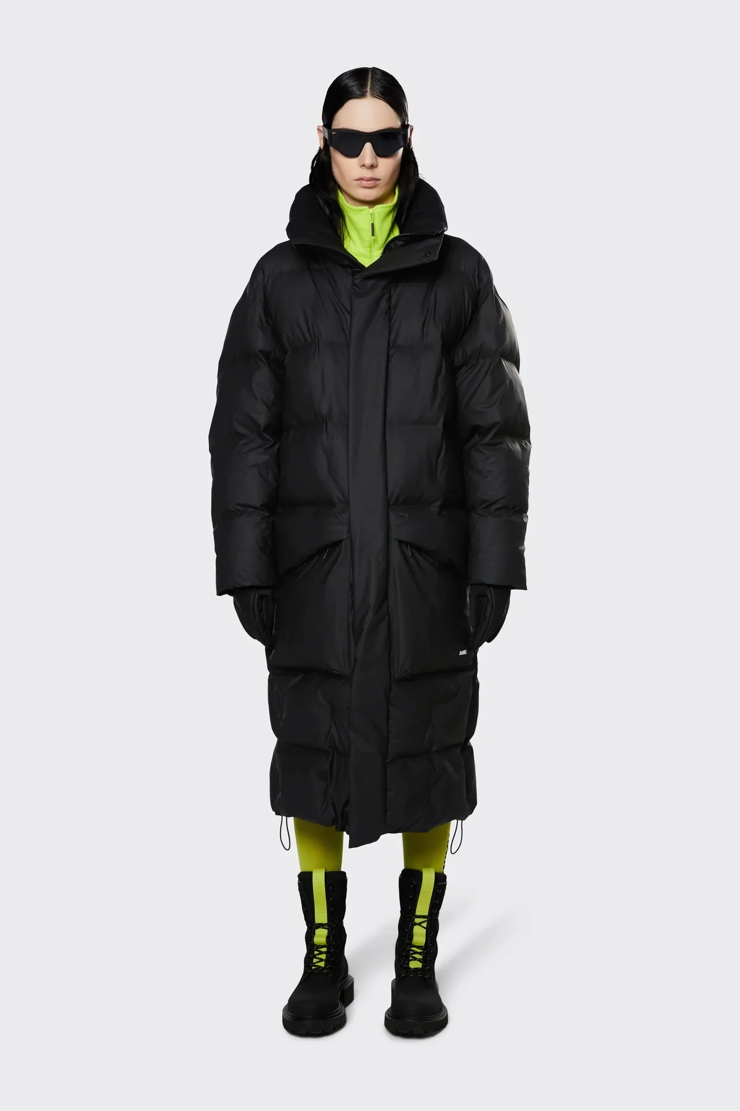 Block Puffer Coat - Black