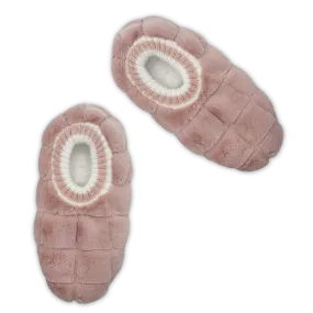 Blush Faux Fur Quilted Fuzzy Babba® Footable Slipper Socks
