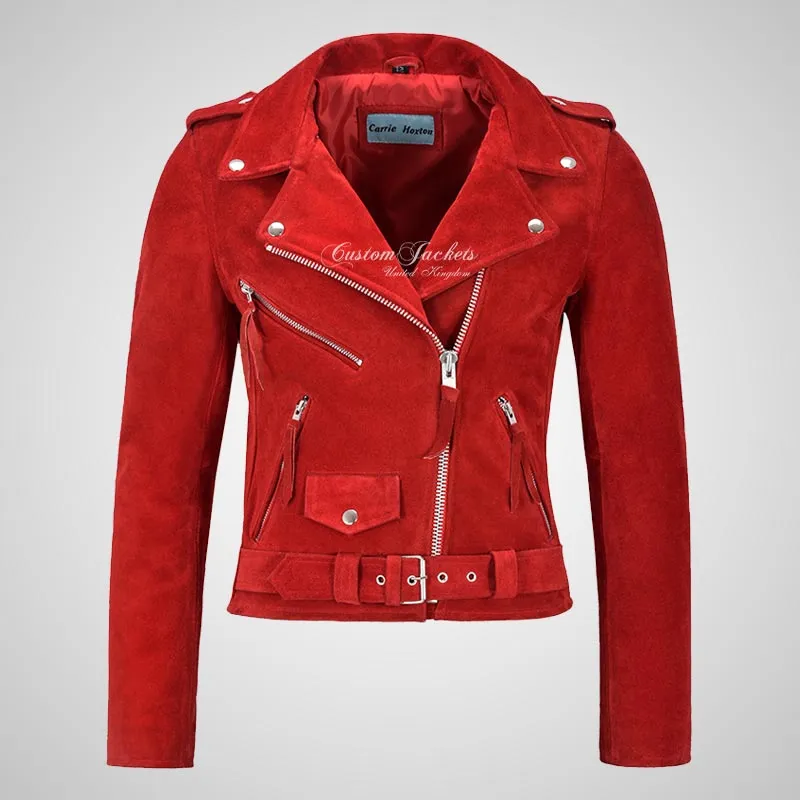 BRANDO Ladies Biker Suede Jacket Leather Biker Jacket