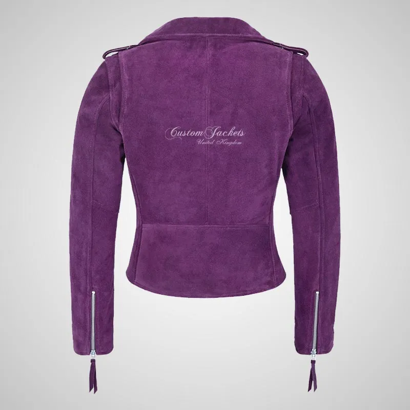 BRANDO Ladies Biker Suede Jacket Leather Biker Jacket