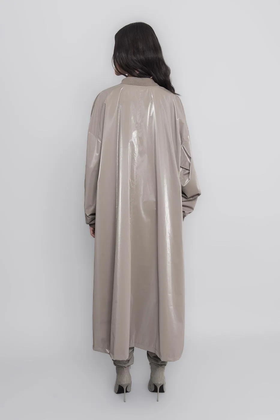 BSL Women Oversized Patent Leather Trenchcoat - Rancho Cordova