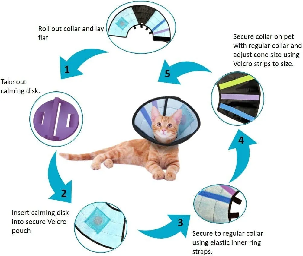 Calm Paws Caring Dog Collar with Calming Disk for Cats - Extra Small