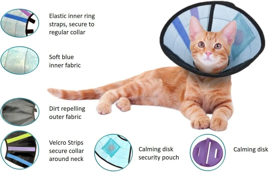 Calm Paws Caring Dog Collar with Calming Disk for Cats - Extra Small