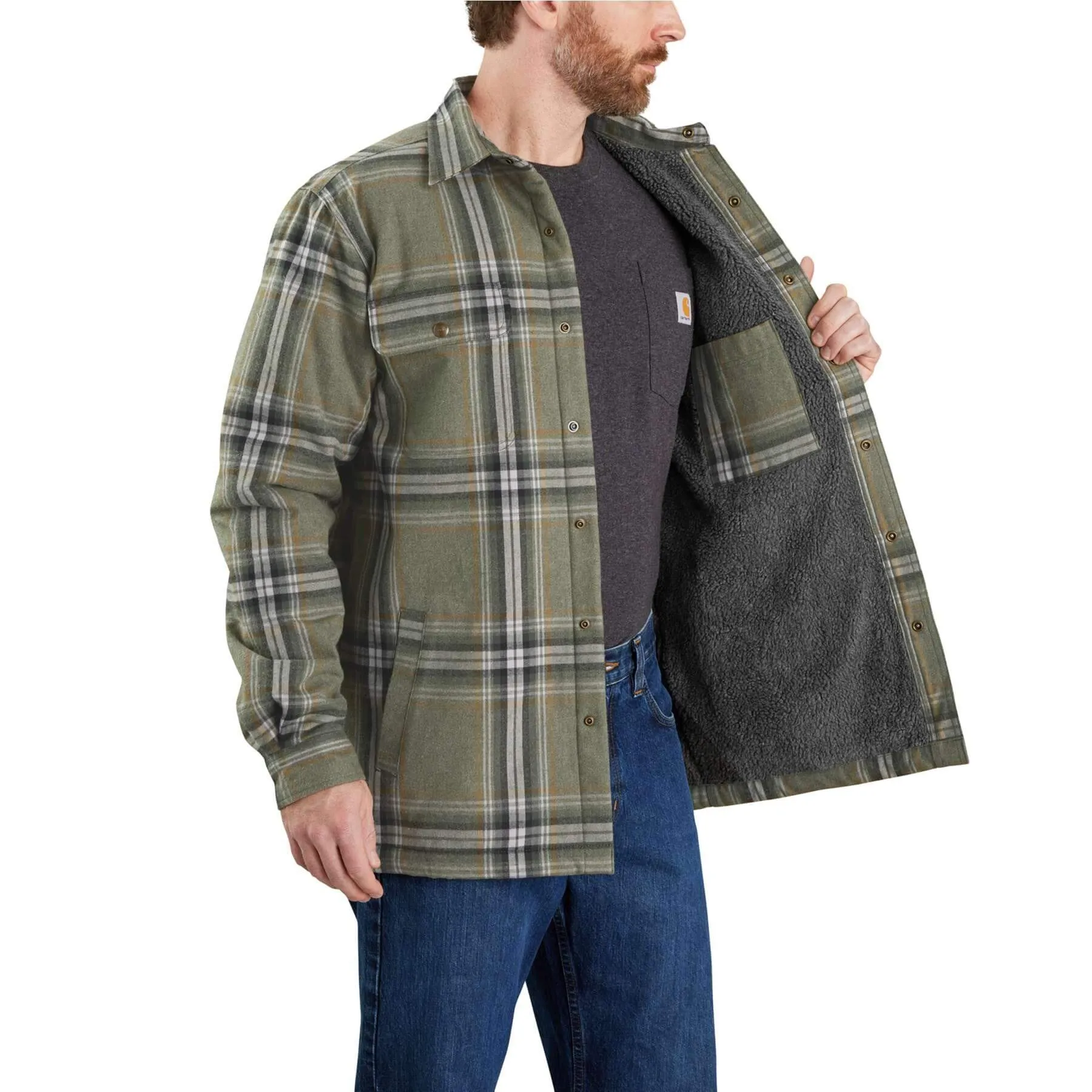 Carhartt Heavyweight Flannel Relaxed fit Sherpa Lined Shirt Jacket 105430