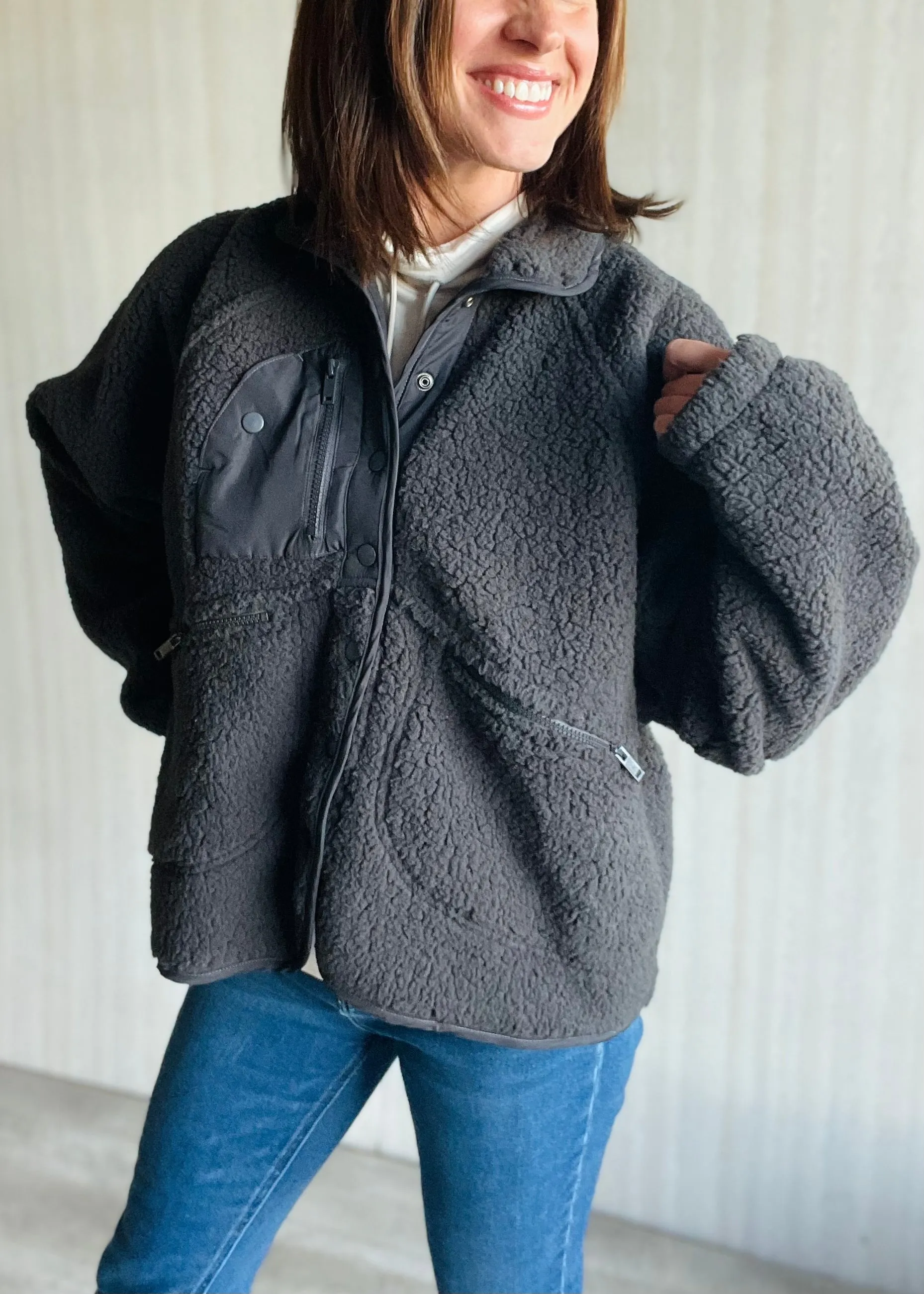 Charcoal Sherpa Jacket