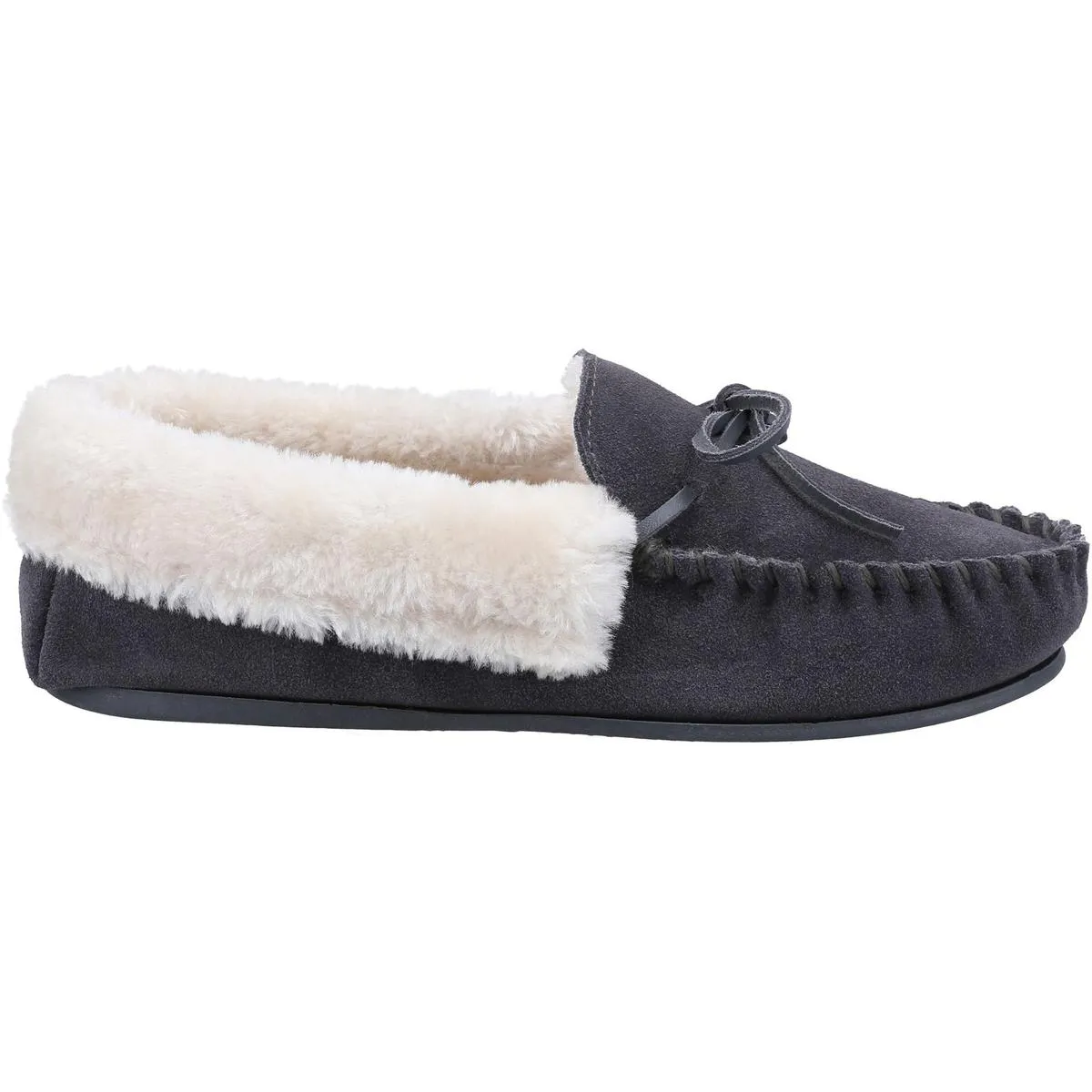Cotswold Sopworth Slip on Moccasin Slipper Grey
