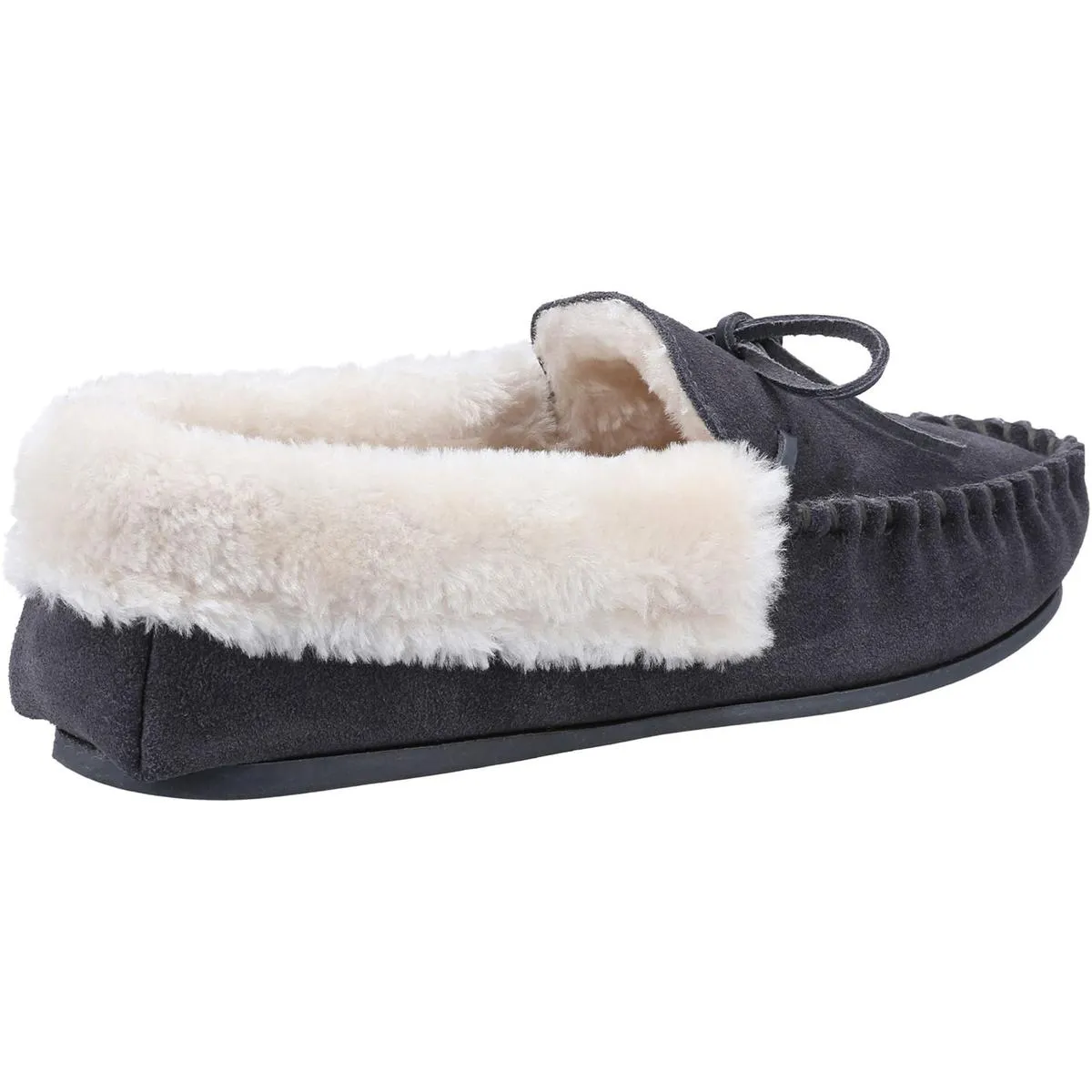 Cotswold Sopworth Slip on Moccasin Slipper Grey