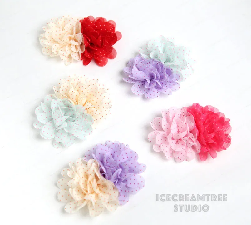 Cream Mint Double Bloom Flower Collar Slide On - Large Flower Collar Accessory