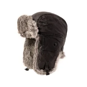 Crown Cap Leather With Fur Aviator