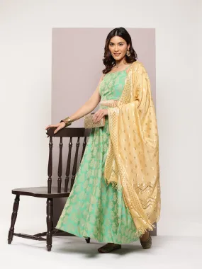 Cutdana Emblished Jacqard Lehenga Choli With Dupatta