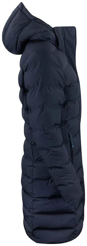 Cutter & Buck Wenatchee Ladies Padded Puffer Jacket | Long | Hood | Navy or Black | XS-2XL