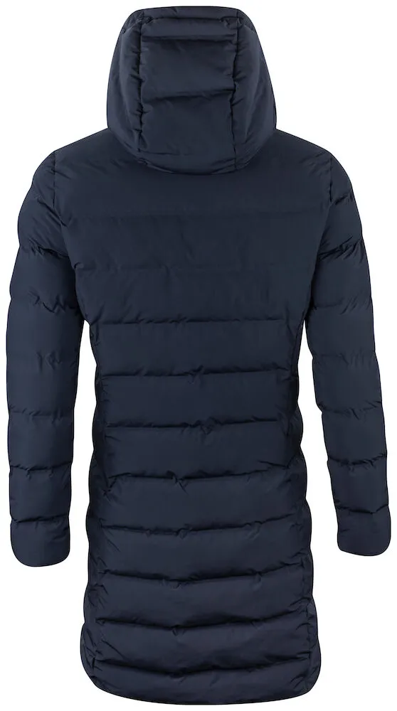 Cutter & Buck Wenatchee Ladies Padded Puffer Jacket | Long | Hood | Navy or Black | XS-2XL