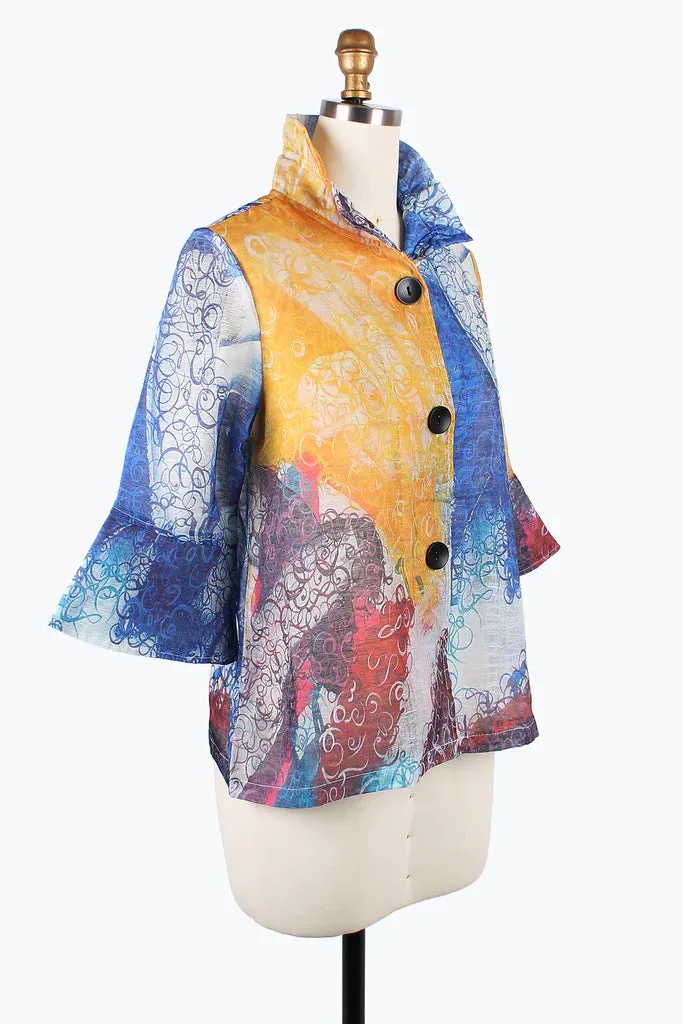 DAMEE SWIRL PRINT DOUBLE ORGANZA JKT- 2398 - MLT