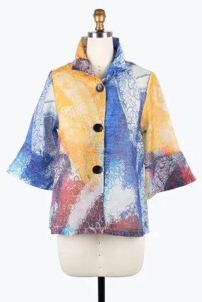 DAMEE SWIRL PRINT DOUBLE ORGANZA JKT- 2398 - MLT