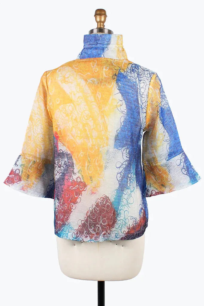 DAMEE SWIRL PRINT DOUBLE ORGANZA JKT- 2398 - MLT