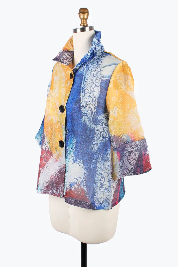 DAMEE SWIRL PRINT DOUBLE ORGANZA JKT- 2398 - MLT