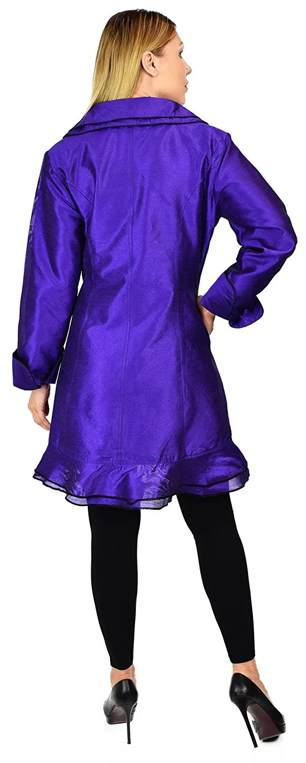 Designer Jacket, Poly Silk Jacket, Women Jacket, Dupioni Silk Blazer Jacket | Regular & Plus Sizes