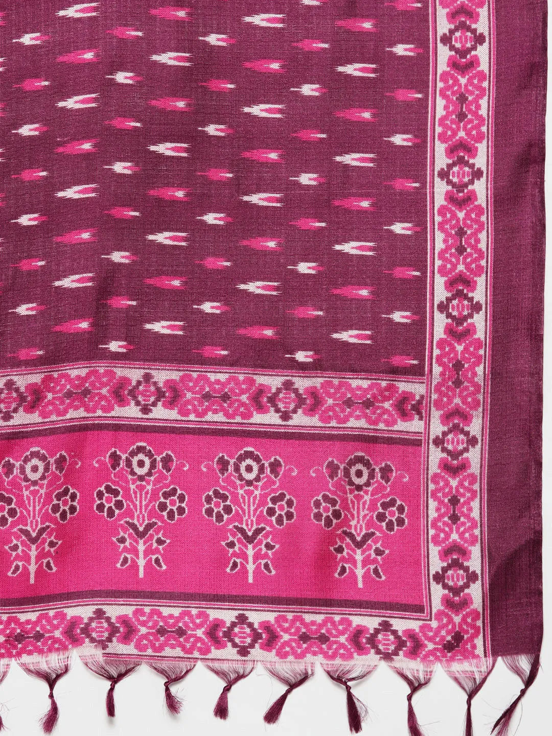 Embroidered Cotton Silk Flared Kurta,Pant With Dupatta Set