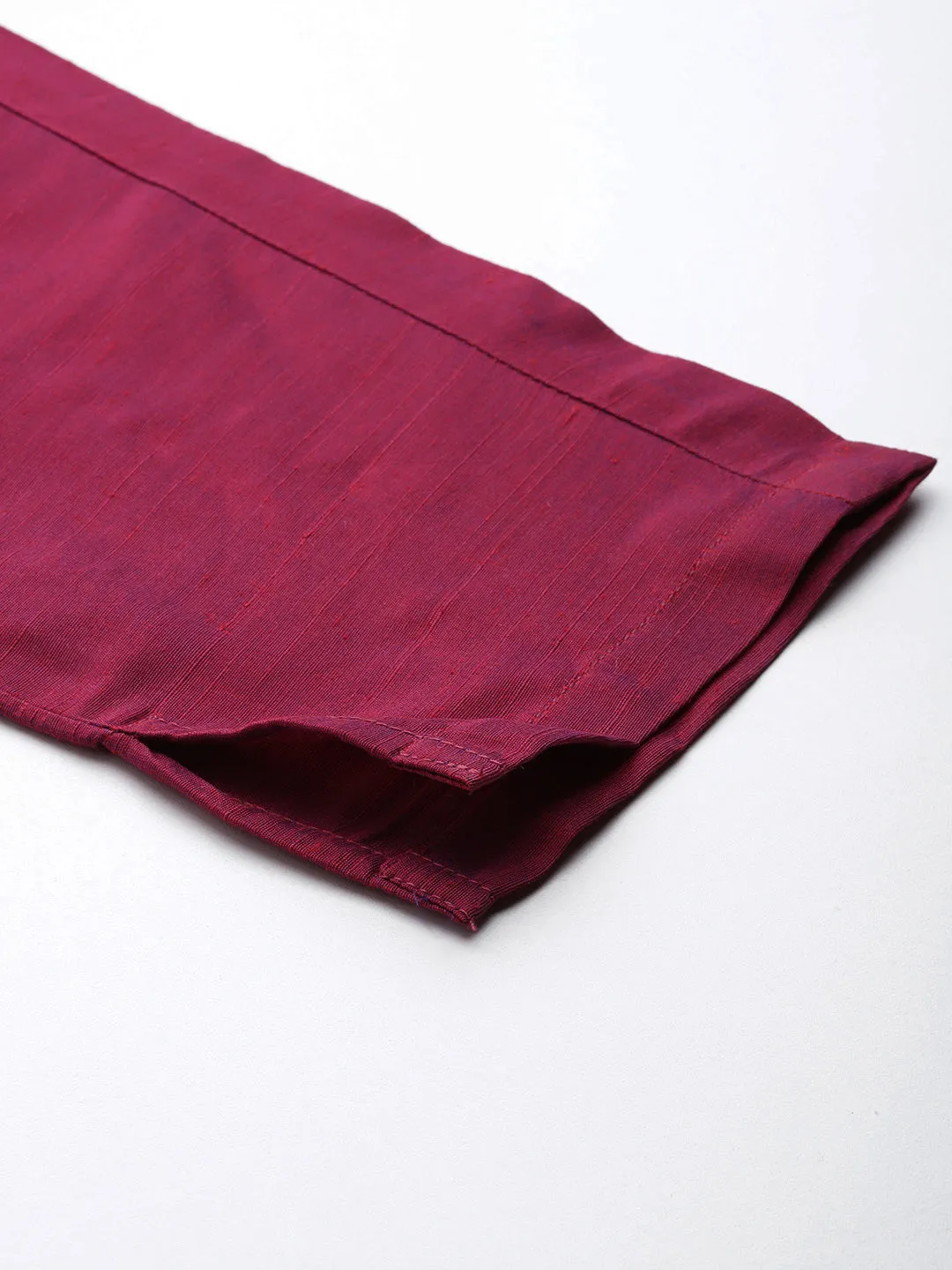 Embroidered Cotton Silk Flared Kurta,Pant With Dupatta Set