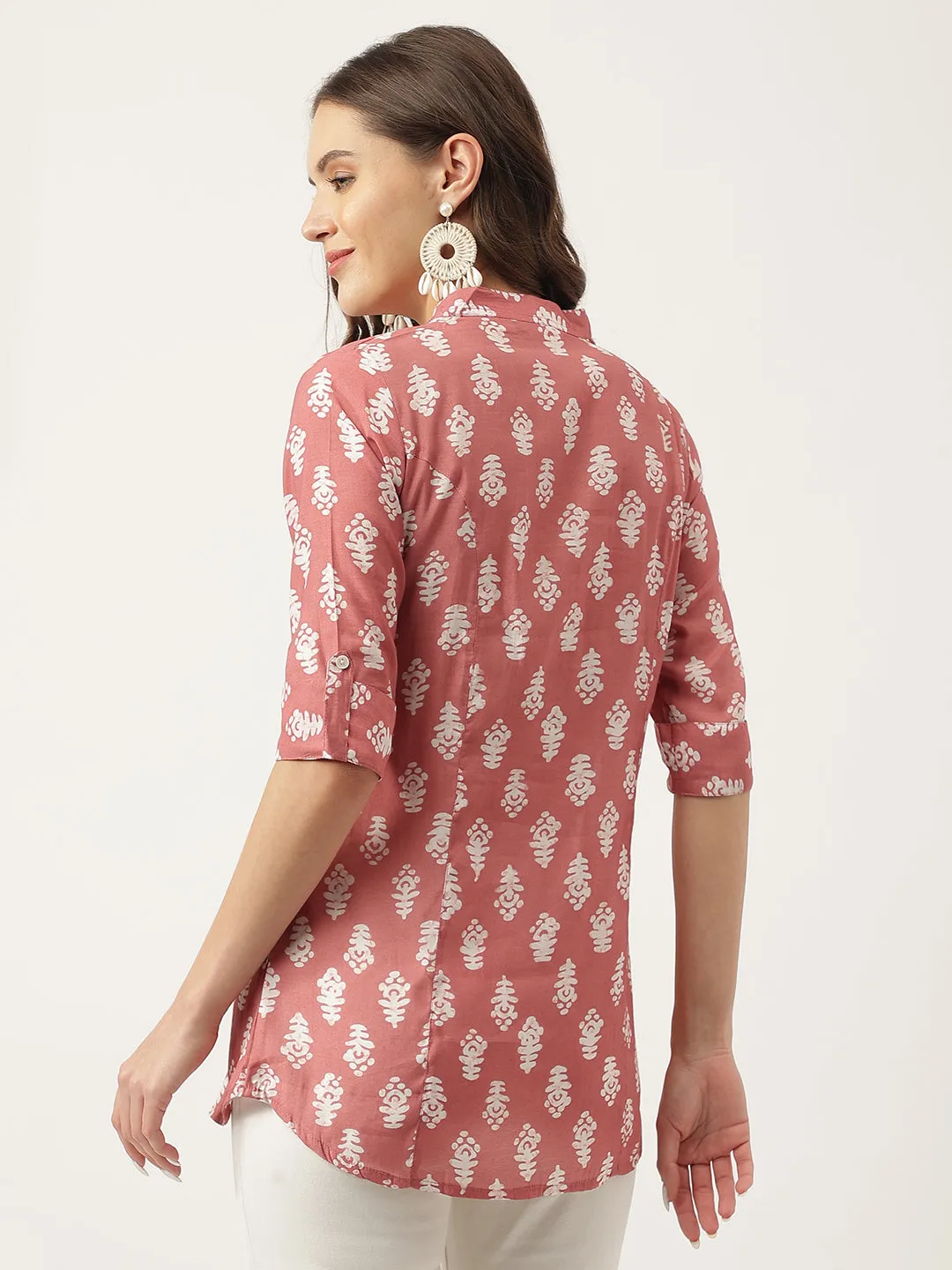 Ethnic Motif Print Rayon Top