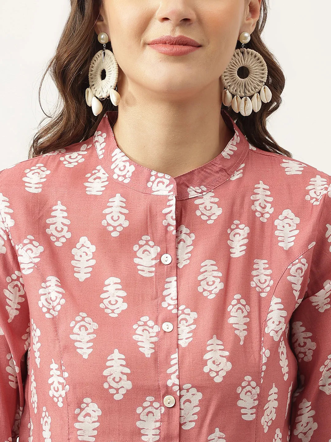 Ethnic Motif Print Rayon Top