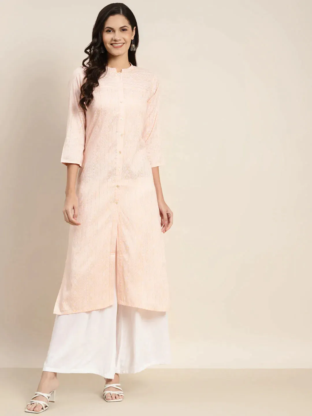 Ethnic Motifs Printed Lurex Kurta