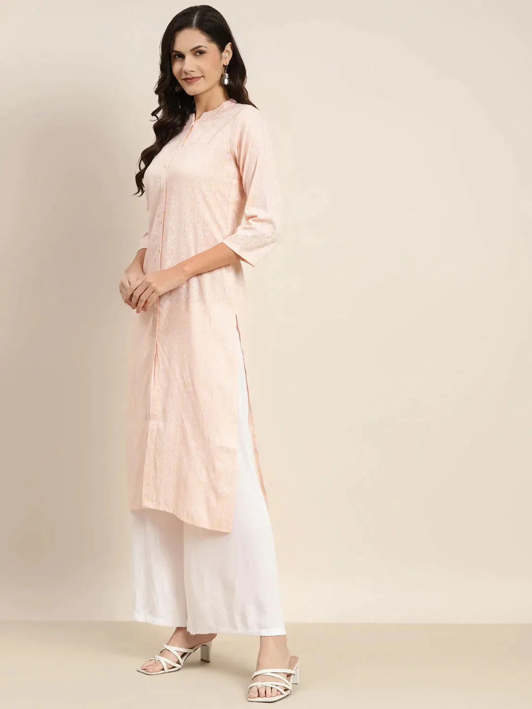 Ethnic Motifs Printed Lurex Kurta