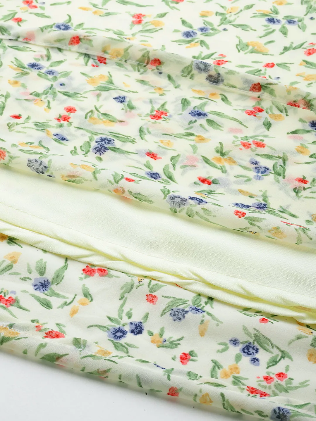 Floarl Print Flaired Gorgette Dress