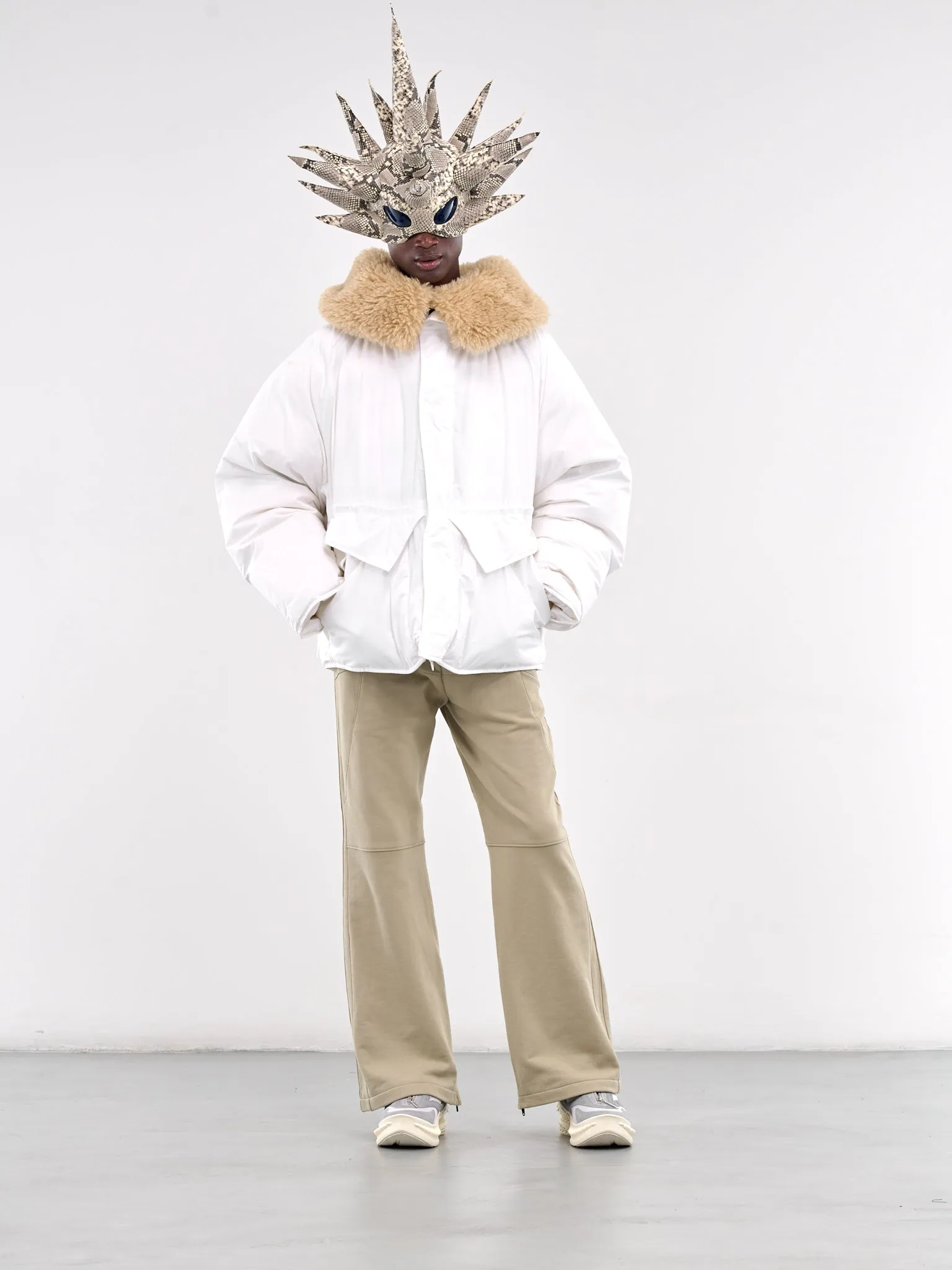 Fur Collar Puffer Jacket (DZ25-111030-WHITE)