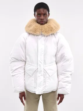Fur Collar Puffer Jacket (DZ25-111030-WHITE)