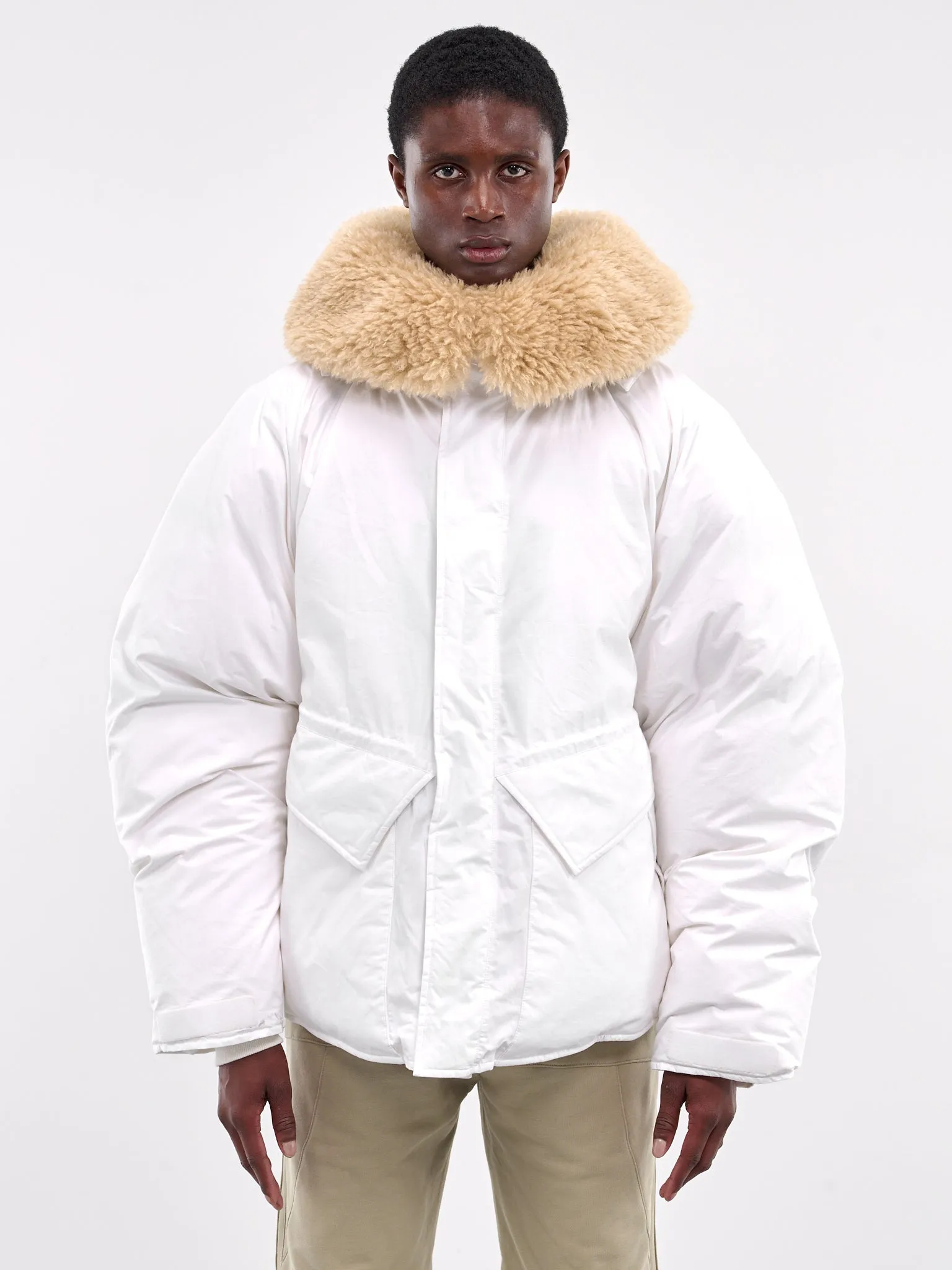Fur Collar Puffer Jacket (DZ25-111030-WHITE)