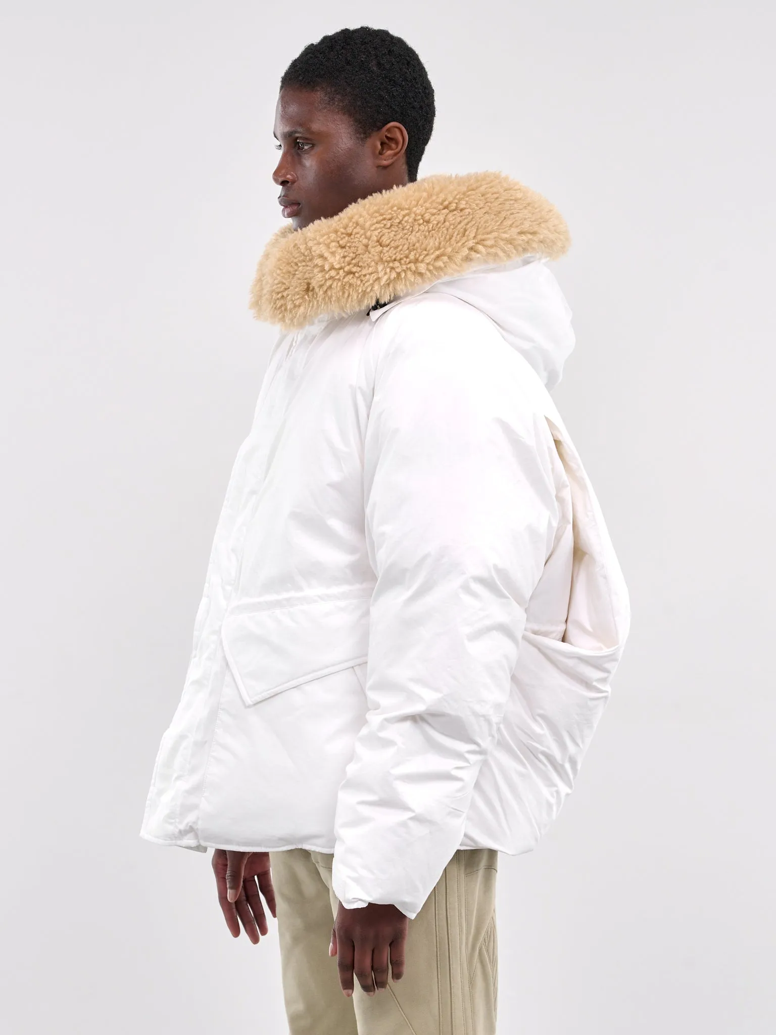 Fur Collar Puffer Jacket (DZ25-111030-WHITE)