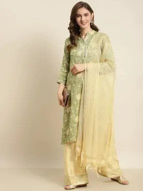Gotta Patti Kurta With Palazzos & Dupatta