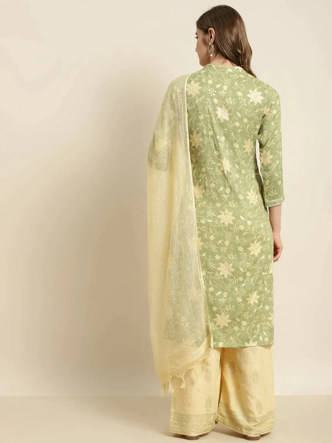 Gotta Patti Kurta With Palazzos & Dupatta