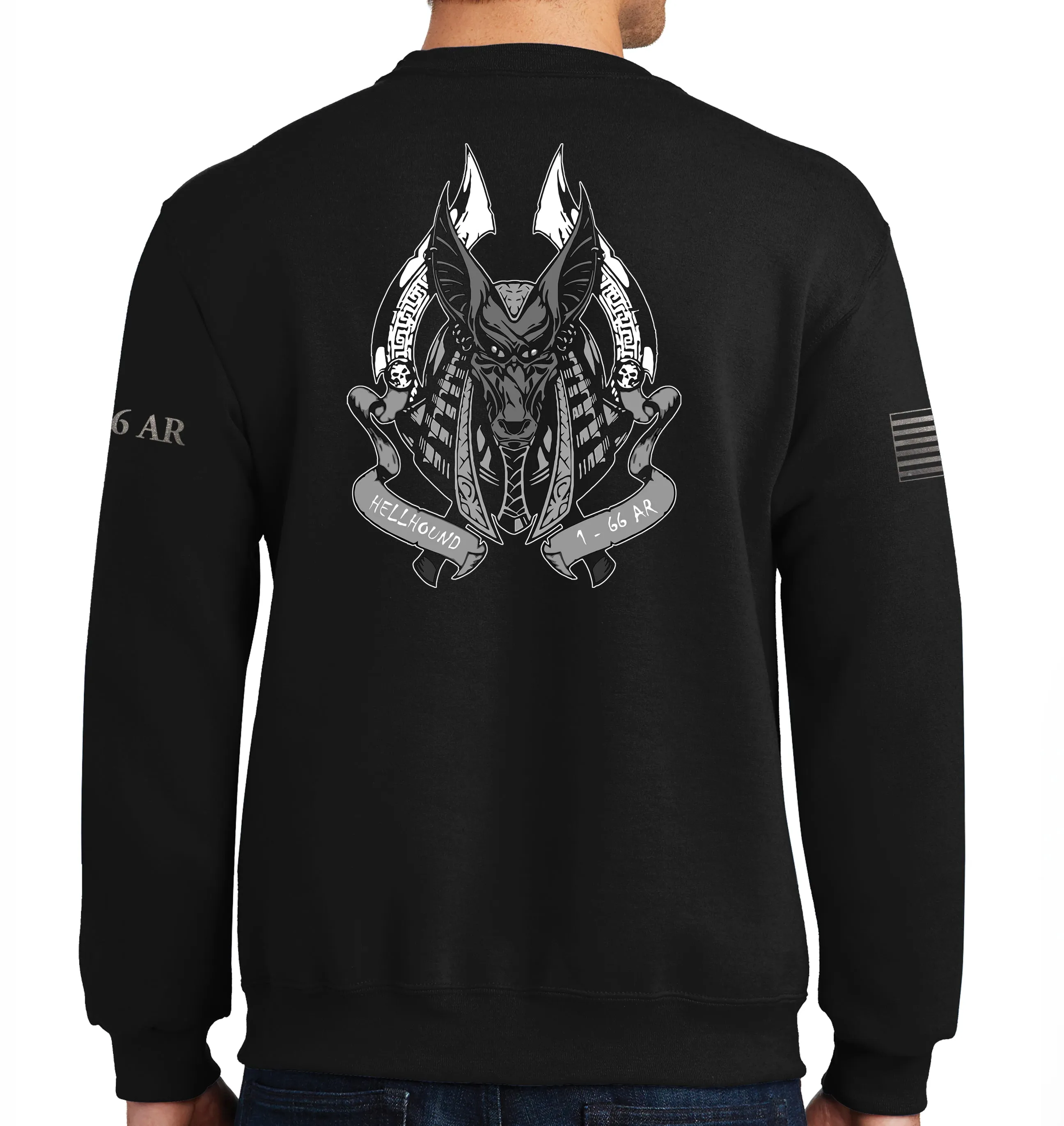 Grey Hellhound 50-50 Blend Crewneck Unisex Sweatshirt. This shirt IS approved for PT.