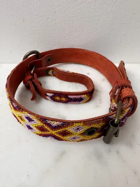 Huichol Fully Embroidered Dog Collar M2