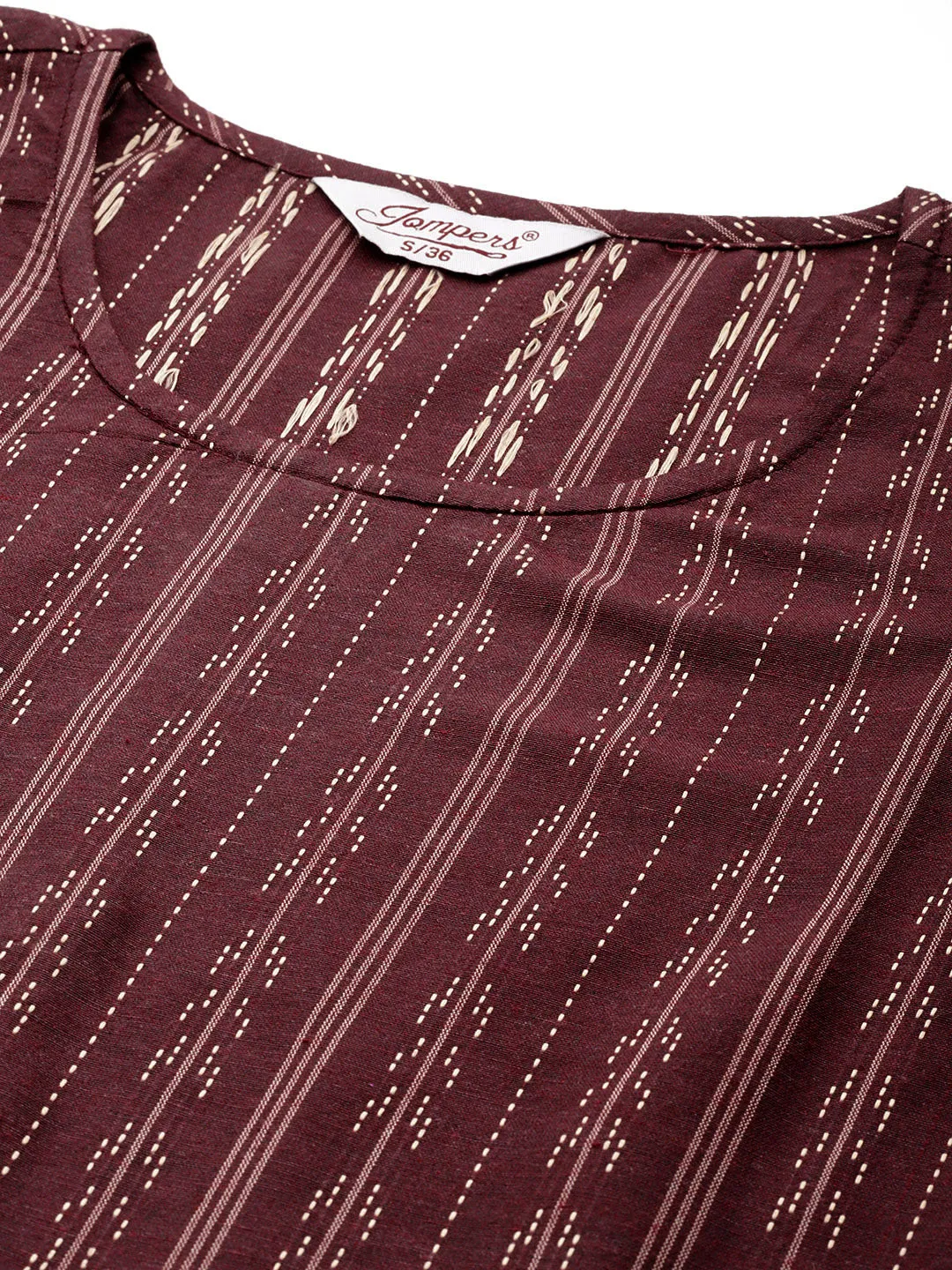 Jacquard Flared Kurta Pallazos Dupatta Set