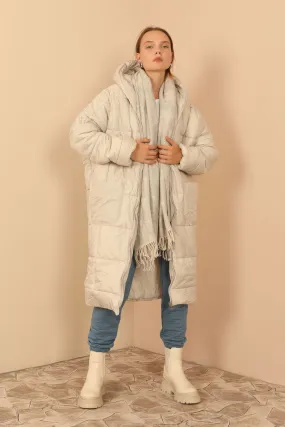 KKT Long Sleeve Oversize Women Coat - Stone - Lemgo