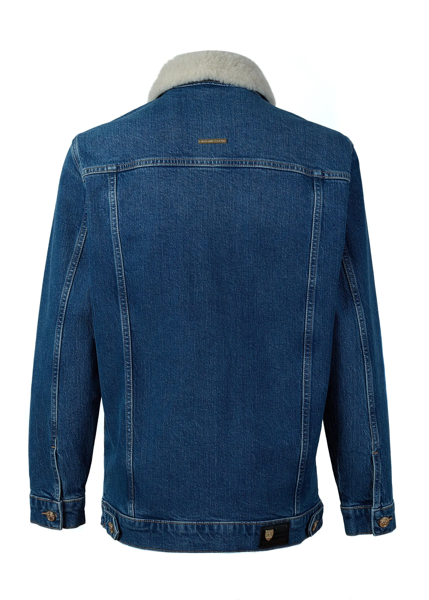 Longline Denim Jacket - Classic Indigo Sherpa