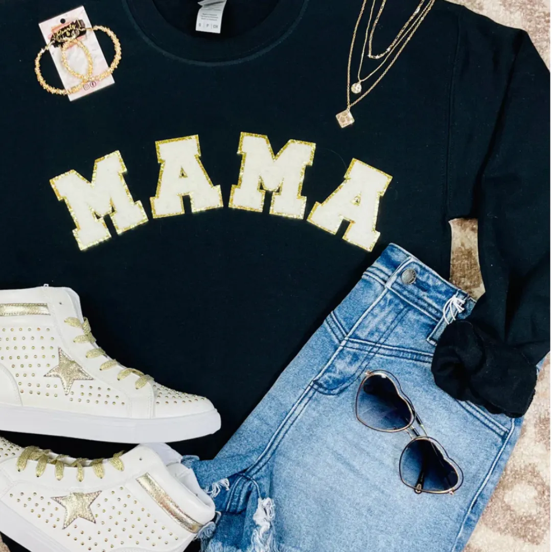 Mama Patch  Sweatshirt - Black