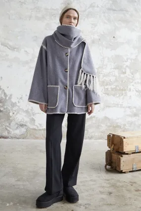 MDS Women Alira Quilted Coat - Grey - Palm Coast